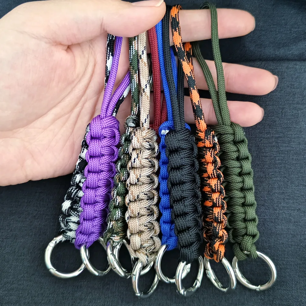 Hand-made Paracord Lanyard High quality Nylon Rope  Keychain Accessories Outdoor Survival Tools Bag Hanging