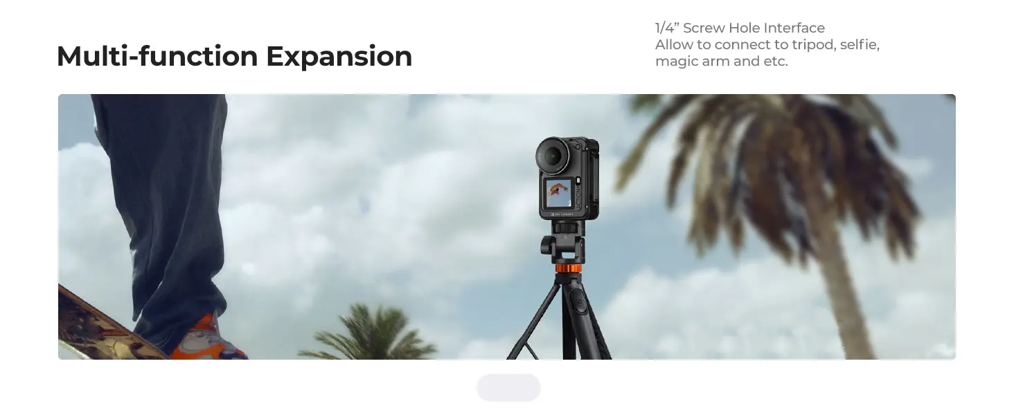 K&F CONCEPT Aluminium-Schutzmetallkäfig für DJI Osmo Action 6, werkzeuglose Schnellmontage, Cold Shoe, 1/4"-Gewinde, integrierte – Detail 8