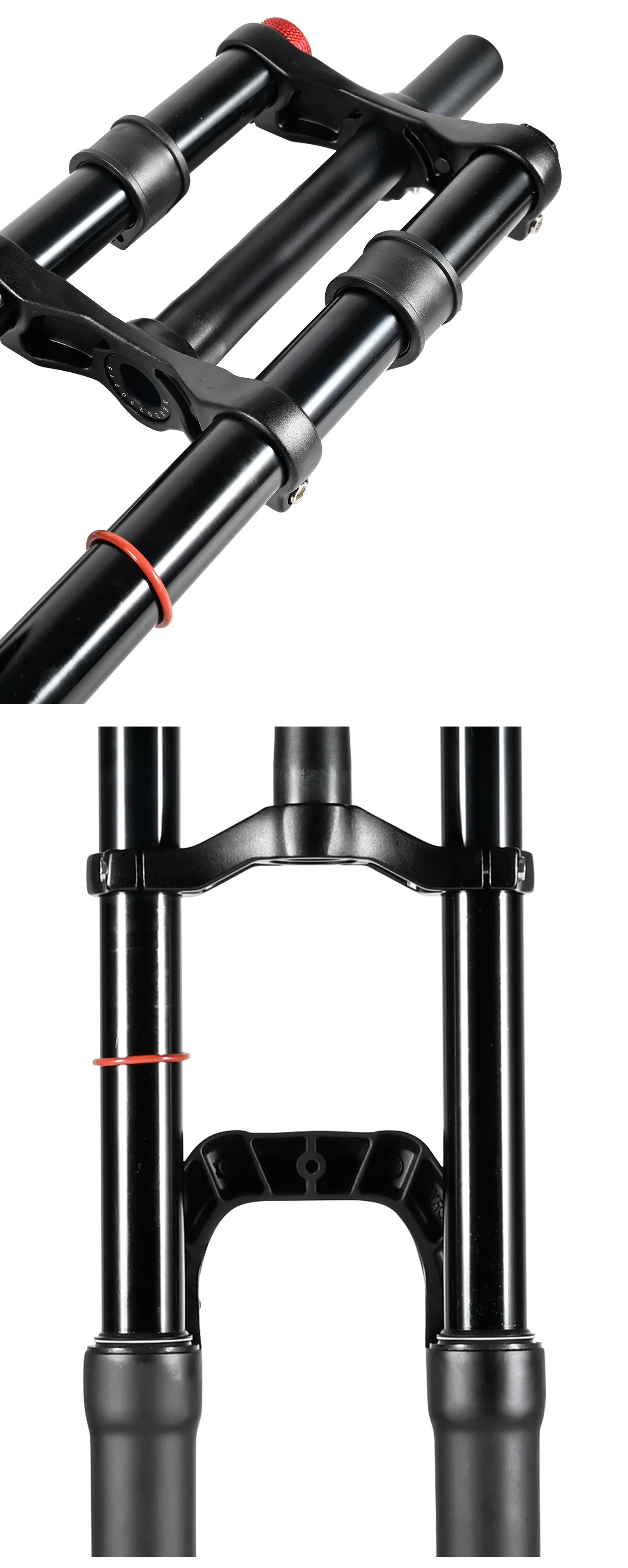 NanLio Doppelschulter-Schnee-Vorderradgabel 27,5 Zoll / 29 * 2,5 Zoll MTB-Gabel 150 mm Reise-Luftversorgungs-Fahrradgabel E-Bike-Gabel 15/9 mm – Detail 14