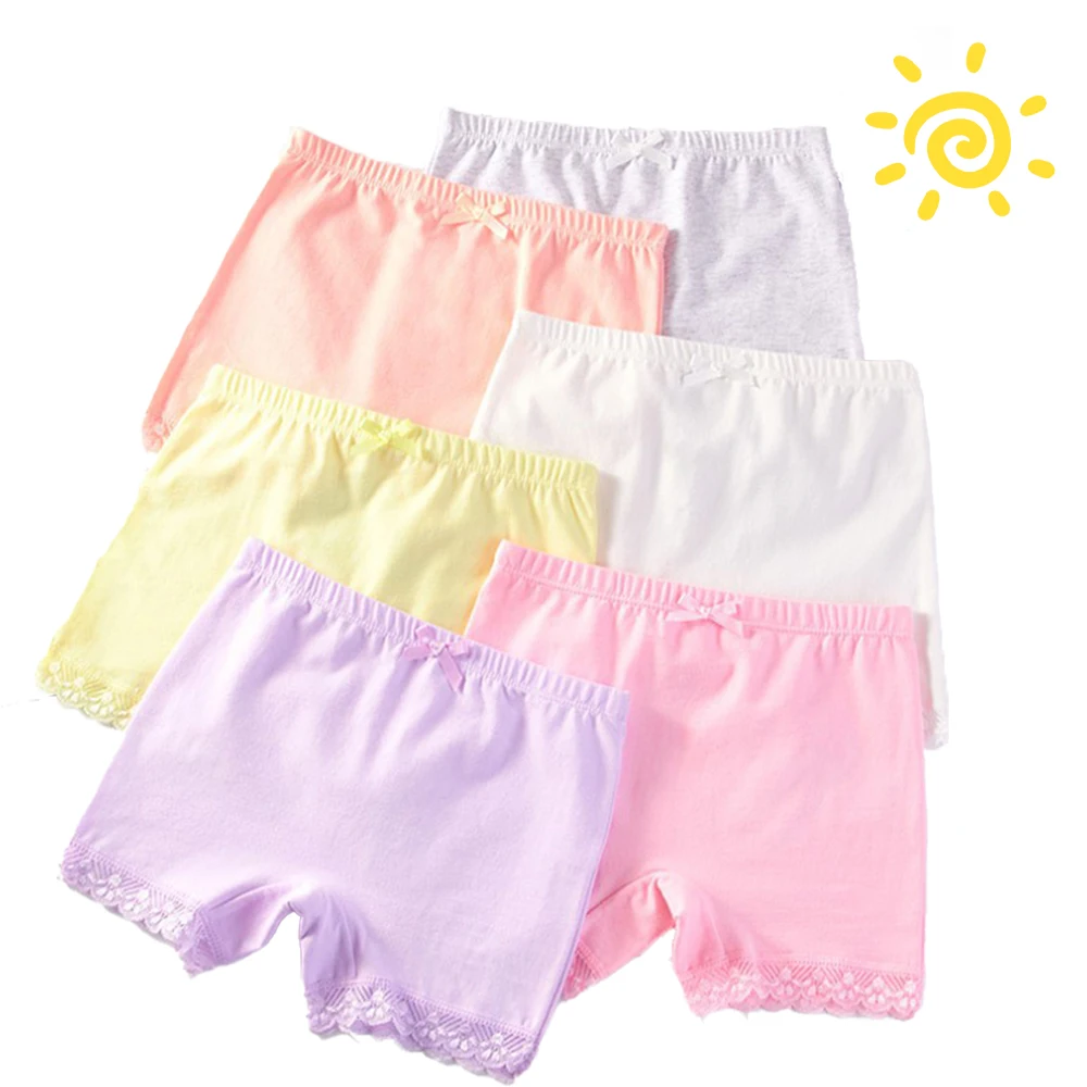 3pcs Girls Safety Short Pants Cute Bow Korean Style Panties Child Boxers Cotton Underwear Shorts For Ages 2-12 Kids Boyshorts