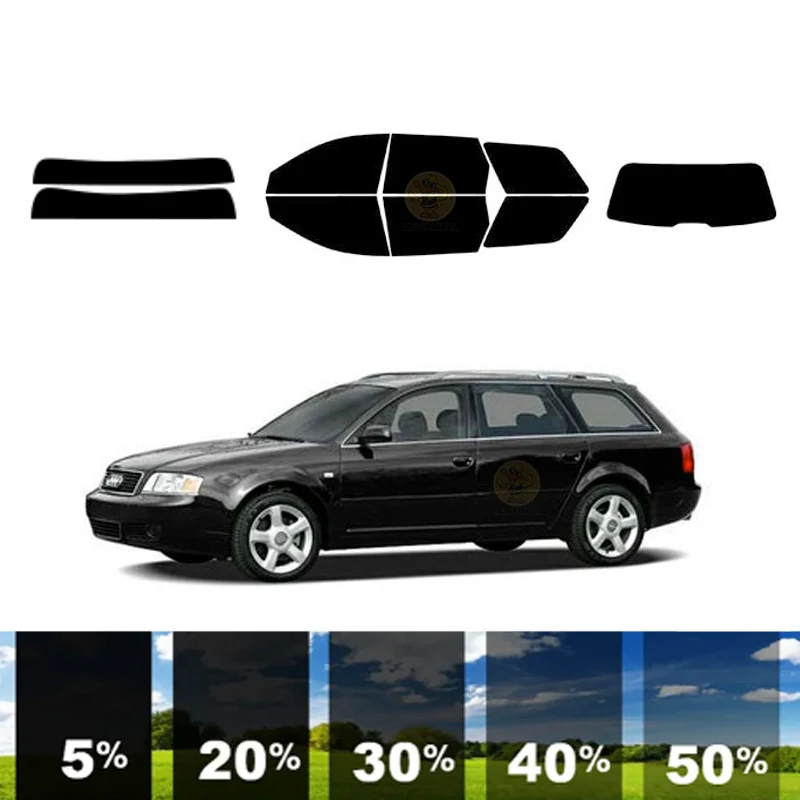 

precut Removable Window Tint Film For Car 100% UVR 5%-70%VLT Heat Insulation Carbon ﻿For AUDI A6 4 DR WAGON 1999-2005