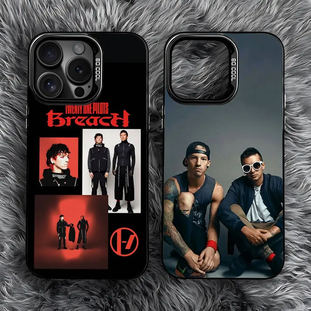 

T-Twenty One P-Pilots Phone Case For iPhone 16,15,14,13,12,11,Pro,Max,Plus,Mini,SE Anti Fall Black Matte Hard Bumper