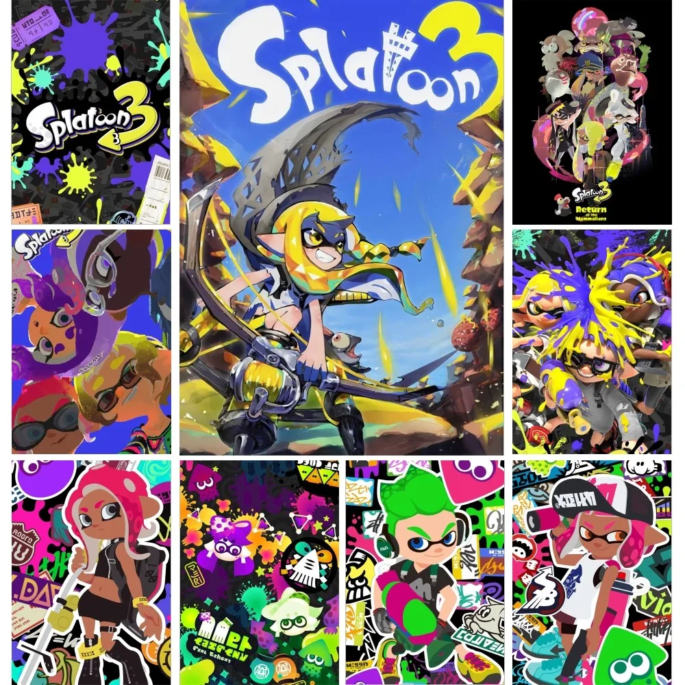 1pc Game Splatoon 3 Poster Poster Art Print Bar Living Room Furniture Decor