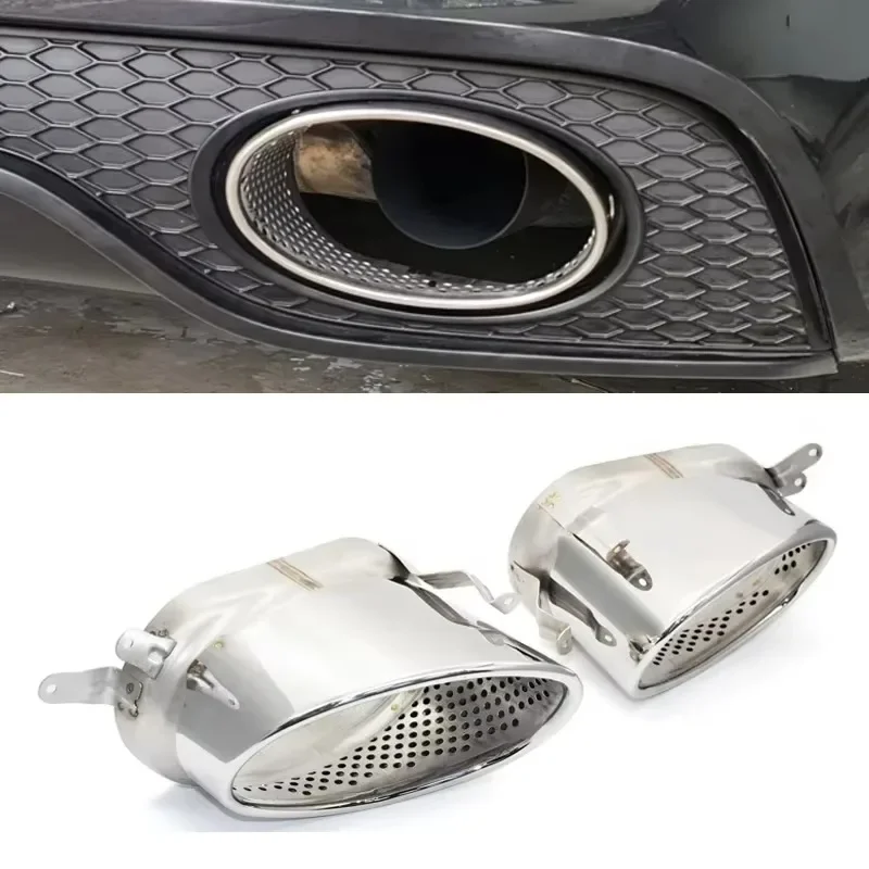 

304 Stainless Steel Black Exhaust Pipe for A3 A4 A5 A6 A7 RS3 RS4 RS5 RS6 RS7 Oval Exhaust Tip Muffler Tip