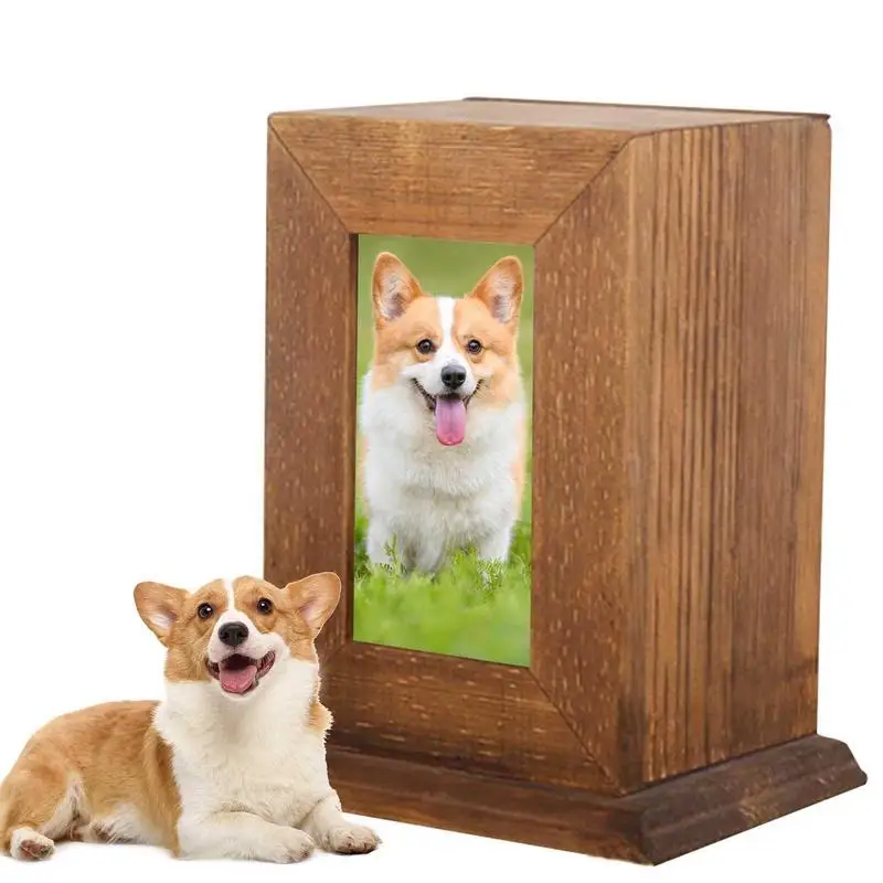 Wooden Urn For Pets Ashes Pet Urns For Dogs Or Cats Ashes Photo Frame Pet Cremation Urns Pet Keepsake Memory Box For Dogs Ashes