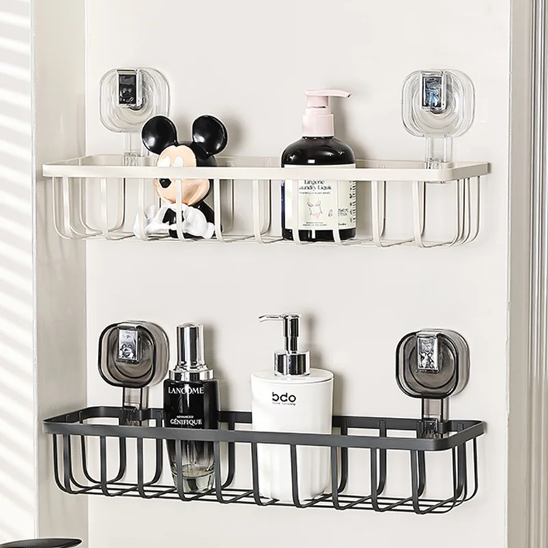 

Custom Zunmuse Suction Cup Iron Art Storage Rack No Drilling Bathroom Storage Basket Shower Gel Wall-Mounted Draining Storage Ra