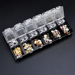 12 Grids Jewelry Accessories Storage Box Empty Case For Nail Art Decoration Rhinestones Beads Clear Pink Black White Color