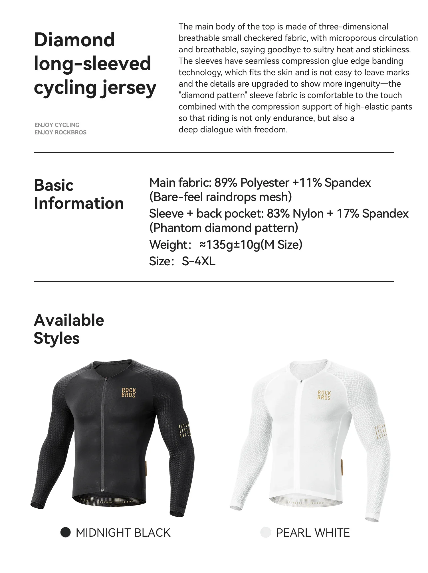 ROCKBROS Herren Fahrradjacken Sommer Langarm Top Radtrikots Männlich Atmungsaktiv Schnell Trocknend Sport MTB Rennrad Jacke – Detail 2