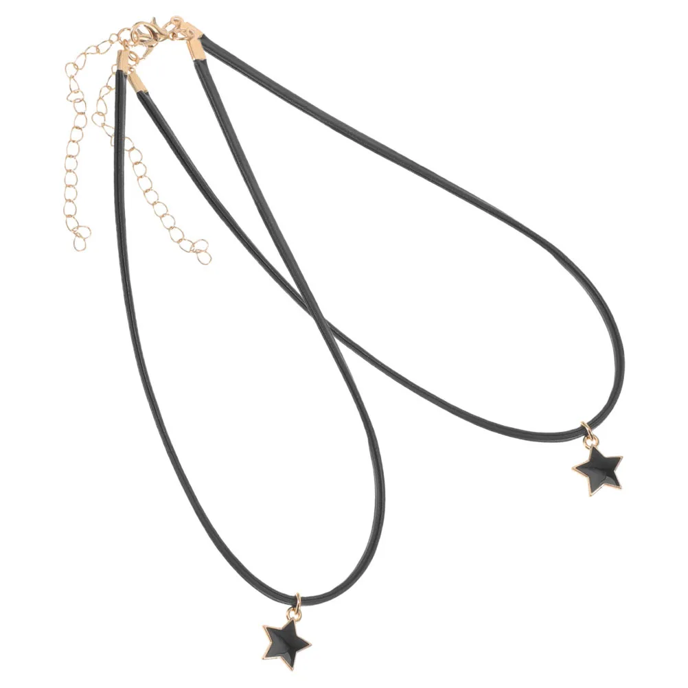 

Black Punk Star Choker Adjustable Triangle Pendant Necklace Classic Goth Jewelry Star Necklace Vintage Choker