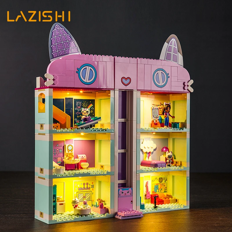 Lazishi LED 10788 set for Gabby\'s Dollhouse building blocks (only including lighting accessories)