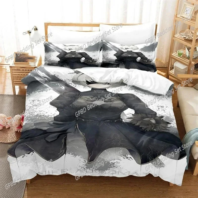 

Game NieR Automata YoRHa No.2 Type B 2B 3D NEW Duvet Cover Pillowcase Bedding Set Adult Boy Girl Bedroom Children Single Double