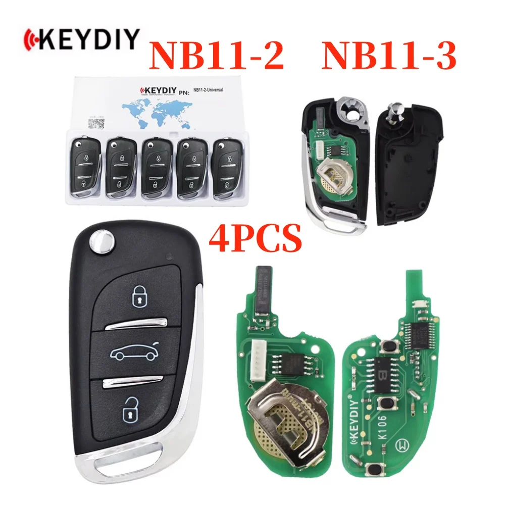 

4PCS KEYDIY NB11 Multifunctional Car Remote Key 3 Buttons Universal KD NB11-2 Universal Remote Key for KD900+ URG200 KD-X2