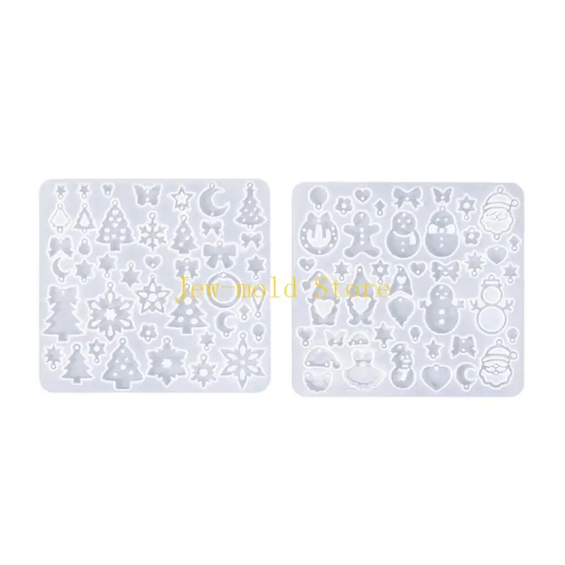 

C71B Reusable Silicone Earring Mould Christmas Theme Resin Clay Jewelry Making Tool