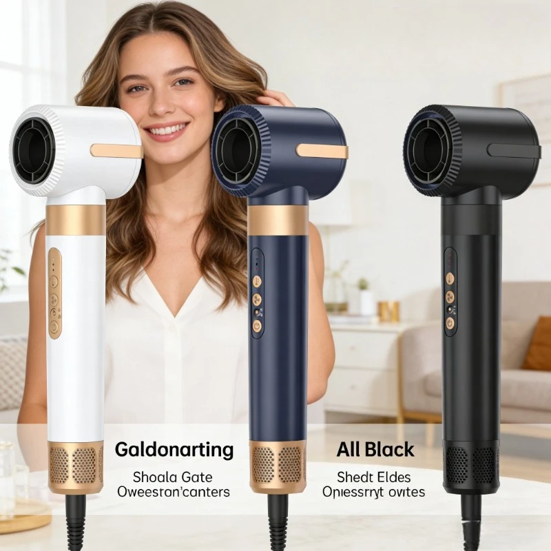 Brushless High Speed Blow Dryer 7 In 1 Hair Styler Ionic With Diffuser Hot Air Comb Auto Curler Hair Dryer Tool