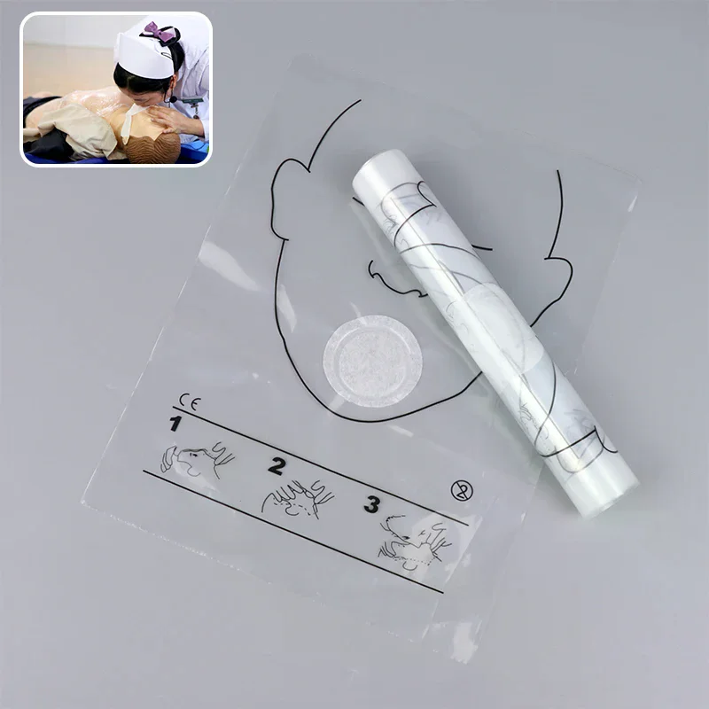 Kit de ayuda para el aprendizaje de RCP 5/30PCS; Mascarilla de reanimación desechable con rollo de protección facial portátil