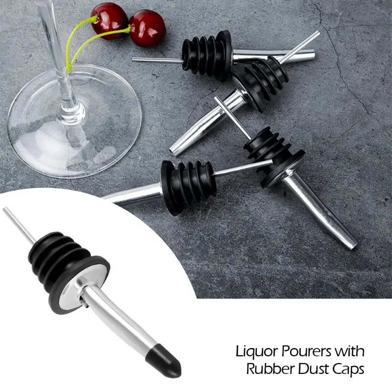 12/24pcs Stainless Steel Classic Bottle Pourers Tapered Spout Liquor Pourers Flow Wine Bottle Pour Spout Stopper Bar Accessories