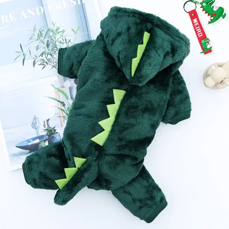 Dinosaur Dog Clothes Fleece Pet Jumpsuits Winter Warm Dog Coat Jacket for Dogs Hoodies Chihuahua French Bulldog Clothing