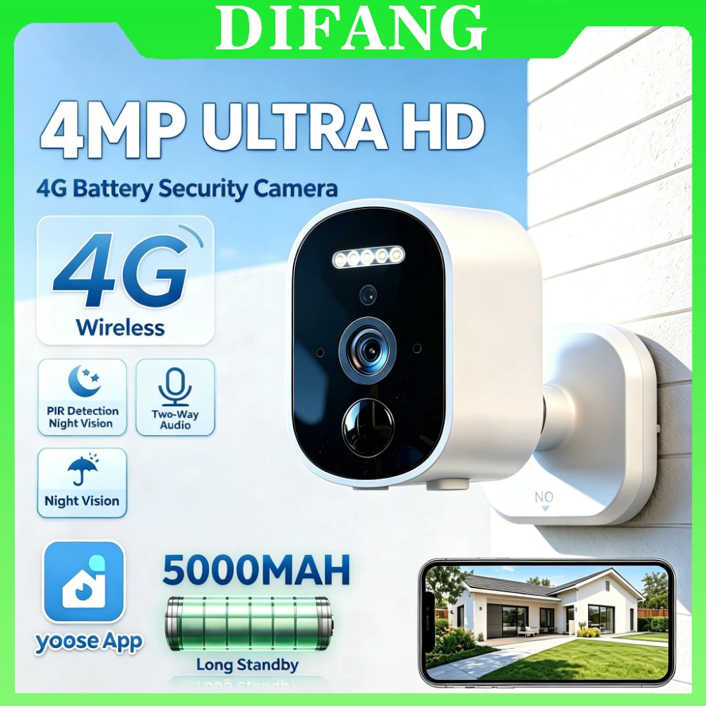 Yoosee Mini 4G LTE Security Camera 5000mAh Battery Wireless Outdoor No WiFi Needed 4G SIM Card Home Surveillance CCTV Cam