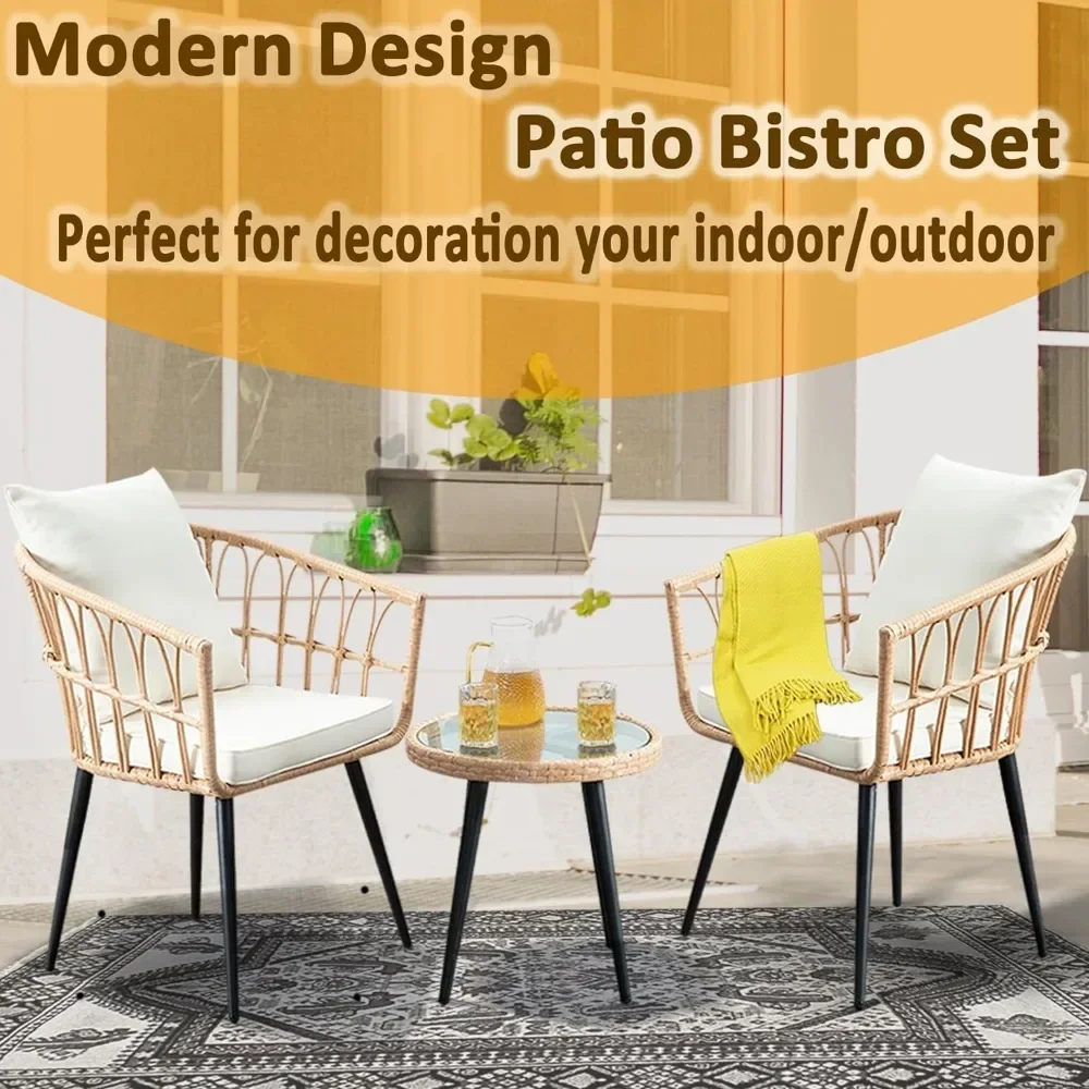 3 Piece Patio Bistro Sets Outdoor Furniture Porch Balcony Couch Lounge Set Garden Decor Sonny Angel Backyard Dinning Tables Sets