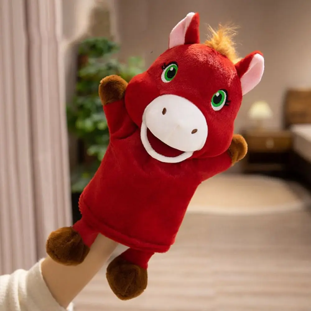 Pferd Tier Kleines Pferd Puppe Simulation Weiche Angefüllte Pferd Frühe Bildung Geschichtenerzählen Hand Finger Geschichte Puppe