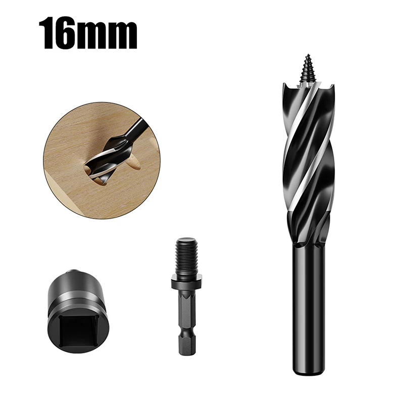 4 Flute Wood Auger Bit Quick Change Hex Shank Wood Boring Bits Detachable Impact Wood Auger Manual Auger Drill Bit Tools