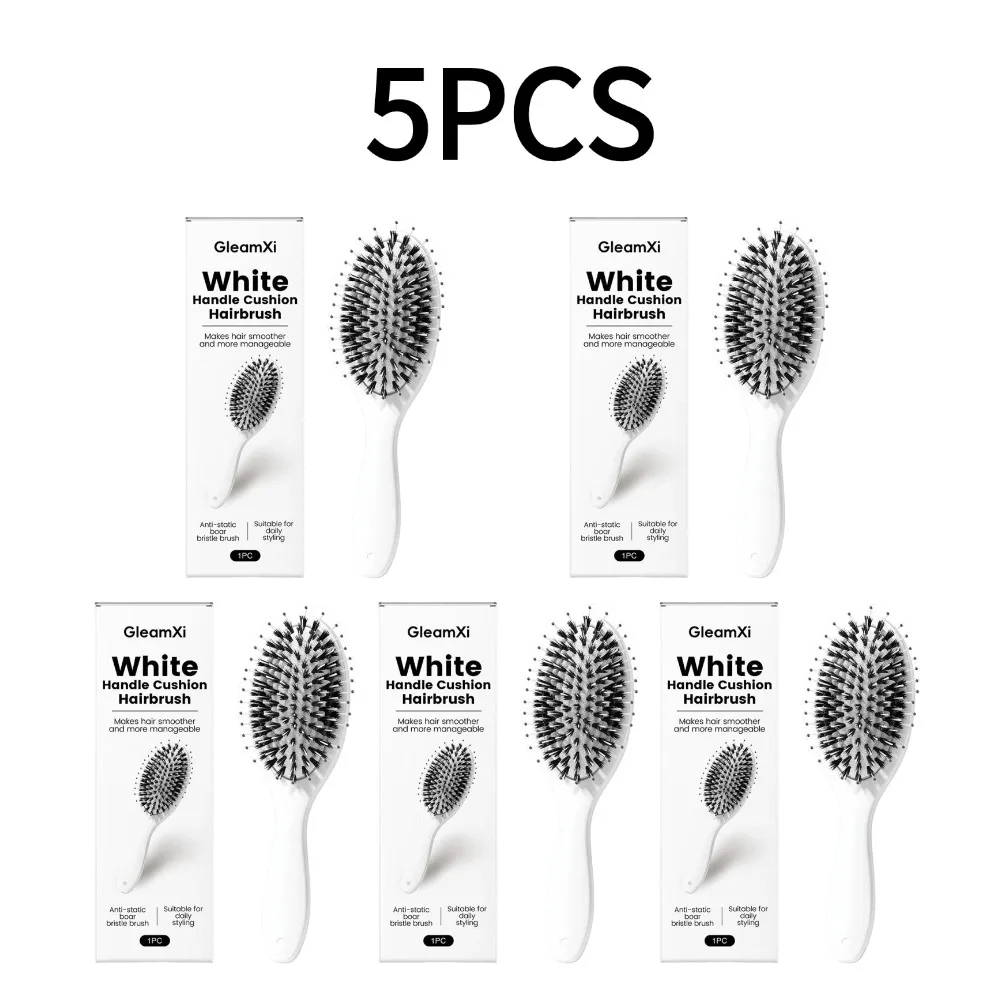 

NEW Cushion Hair Scalp Massage Comb Gentle Detangling Brush for Women White Hand Nylon Bristle Hairbrush Hair Styling Tools