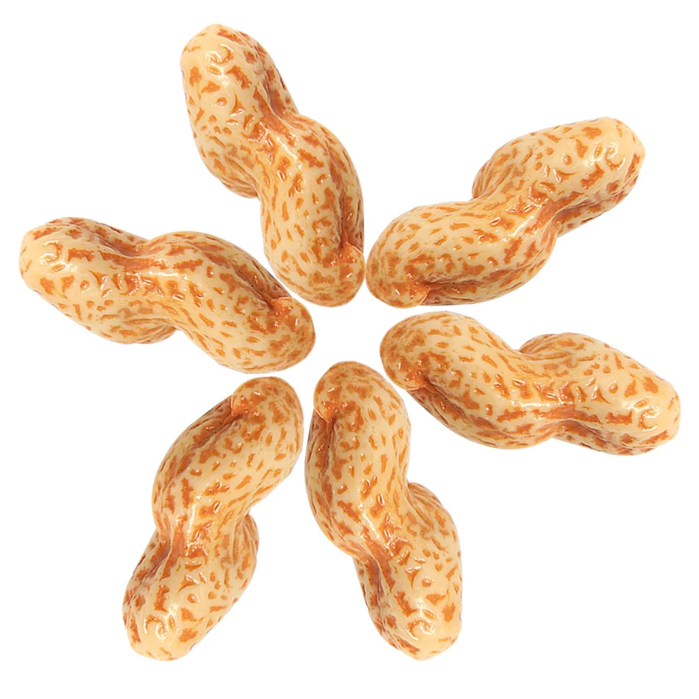 

6pcs For Store Display Kitchen Peanut Adornment Kitchen Decor Artificial Nut Craft Educational Faux Peanut Ornament