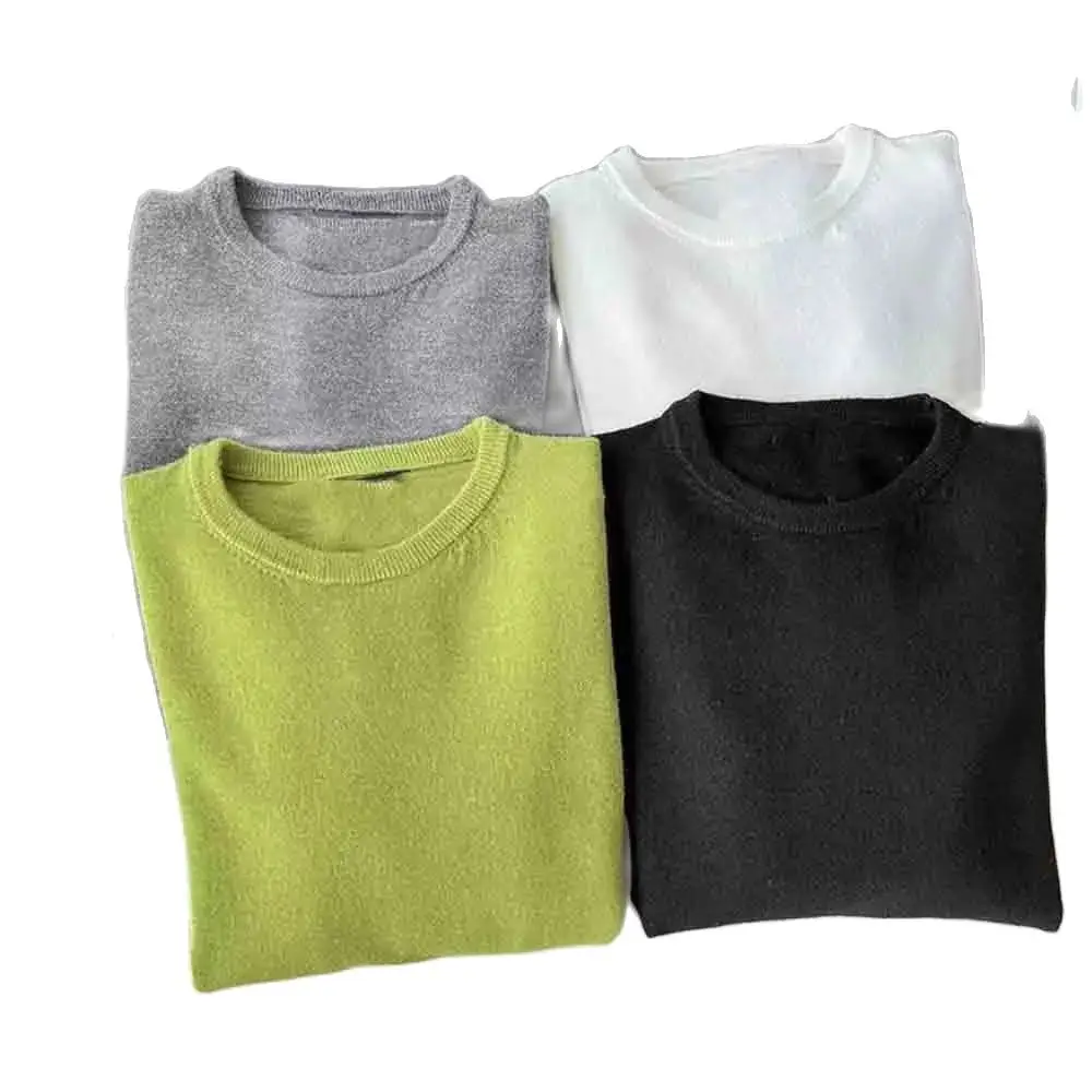 

Women New Fashion Casual Fit Soft texture wool Thin Style Knitted Sweater Vintage O Neck Long Sleeve Female Pullovers Chic Tops