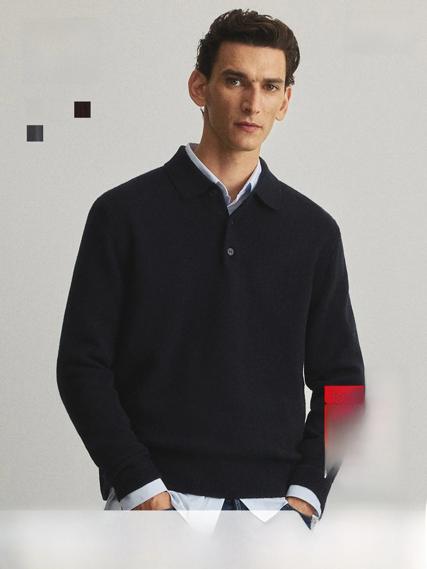 

H&M Men's Knitted Wool irt Spring Fit Sle Base Layer Top 287992 Casual Wear Comfortable Fit Regular Thin