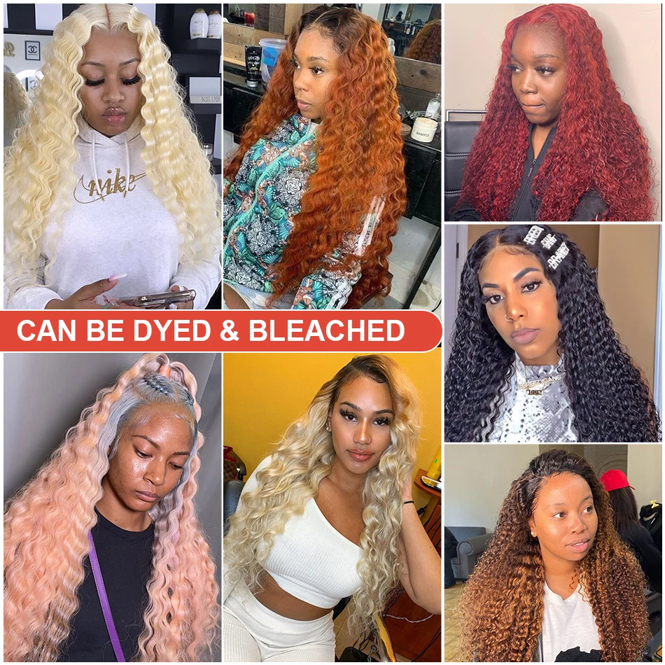 HD Transparent Deep Wave Frontal Wig 13x4 13x6 Curly Lace Front Human Hair Wigs For Black Women Wet And Wavy 13x6x1 HD T Wig