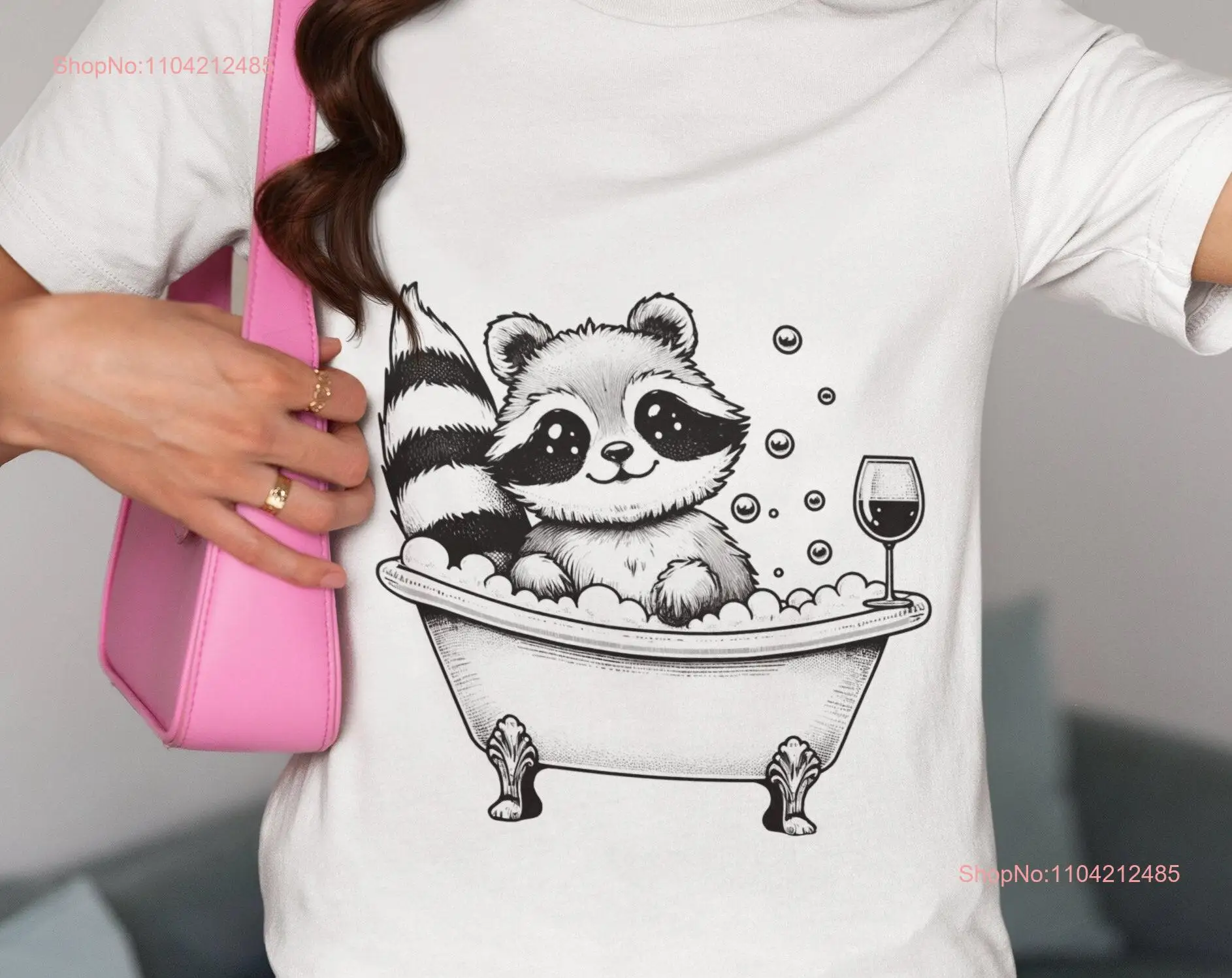 Raccoon in Vintage Bathtub T Shirt Cute Animal Lover Perfect for Fans Top Funny and Whimsical Design