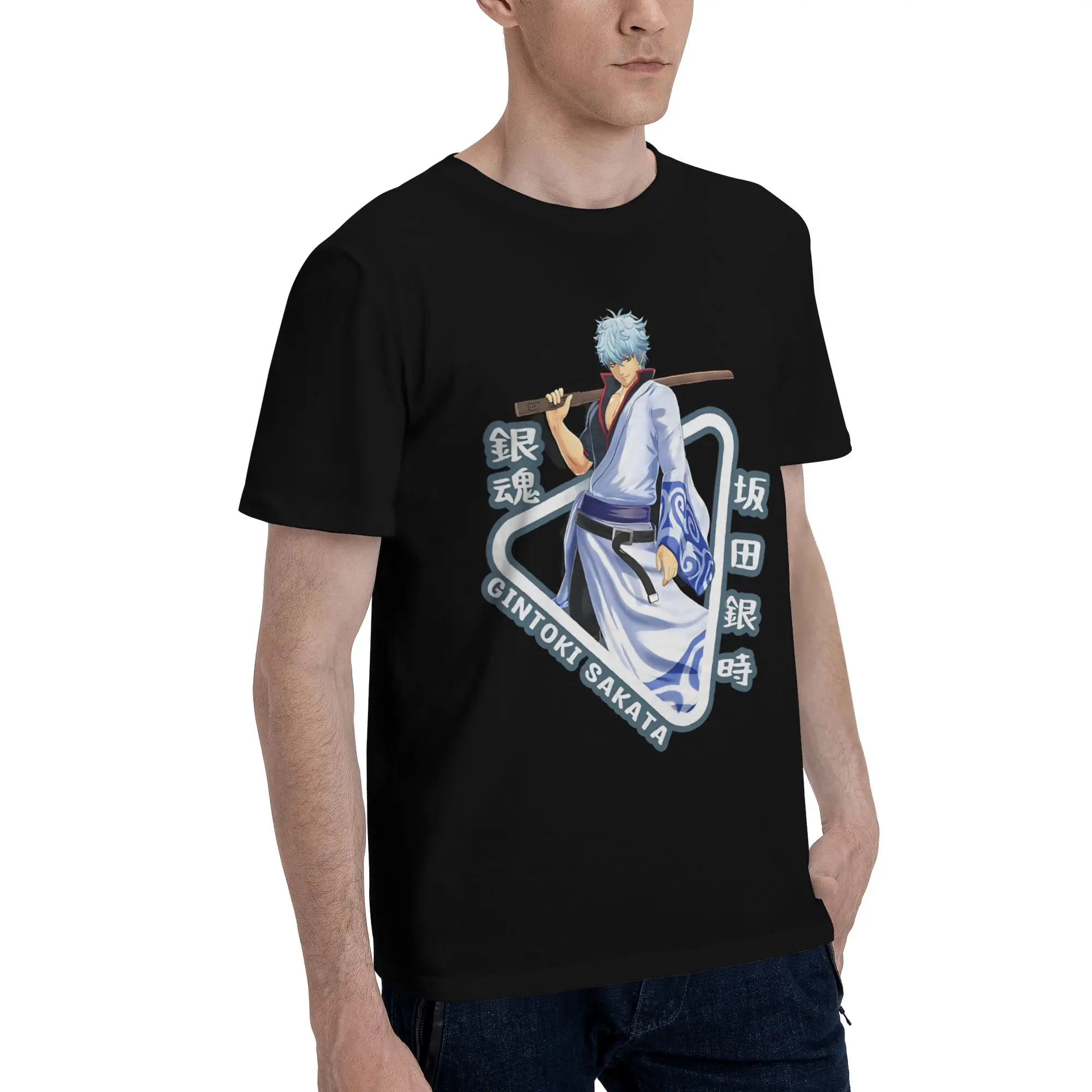 GinToki Silver Colored Hair  Funny Graphic 100% Cotton T-Shirt Bandai Gin Tama Tees Tops For Men