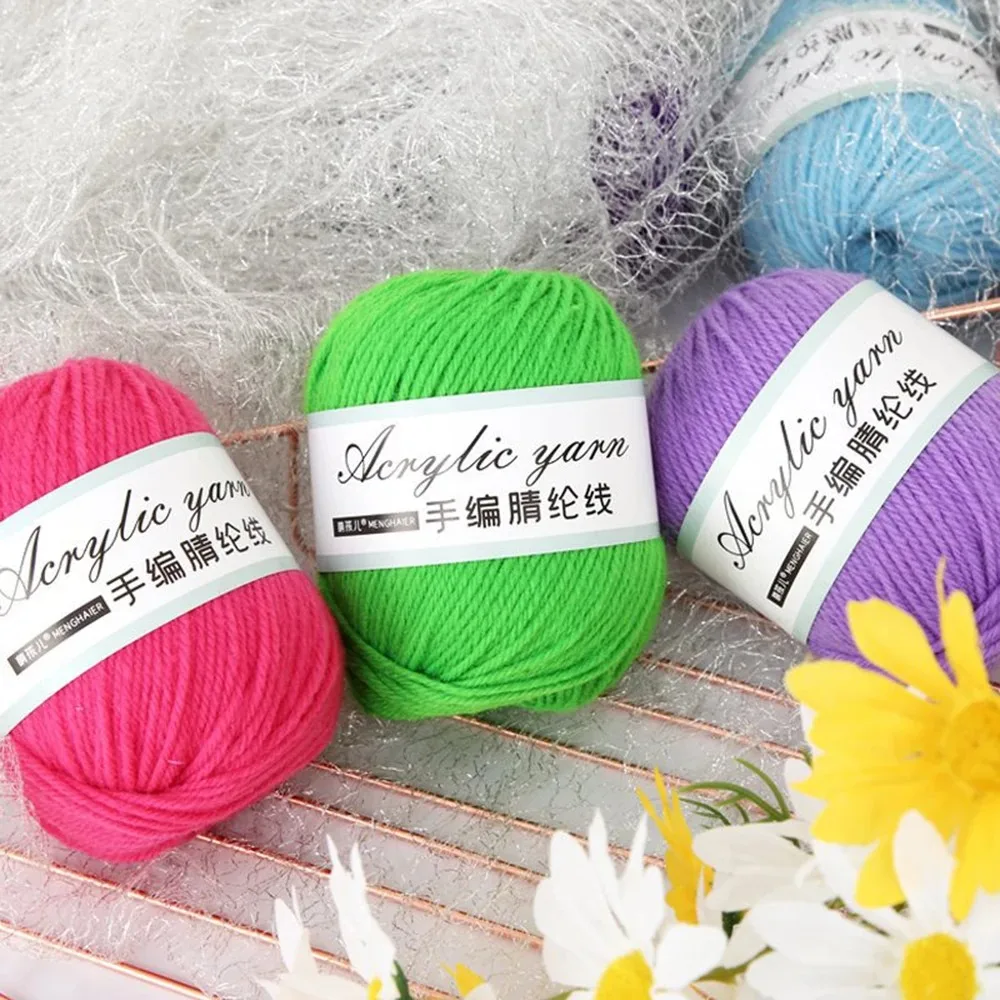 4-strand acrylic knitted yarn mixed with  DIY Sweater Hook Shoes Hook Slippers Scarf Hand-woven Starter For Beginners
