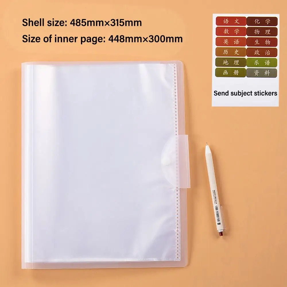 

High Quality Insert Page A3 File Folders Large Capacity Thickened File Bag 20 Pockets Waterproof Document Storage Bag Students