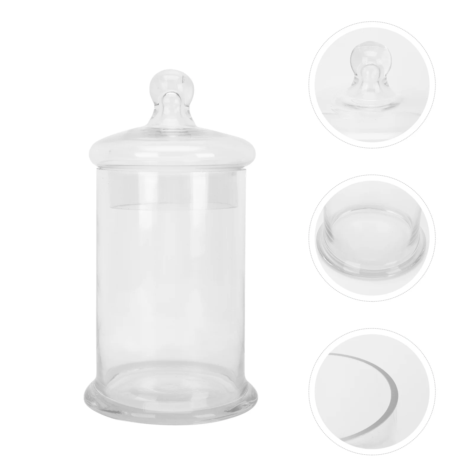 

1Pcs Glass Candy Jar Premium Transparent Storage Container for Chocolate Cookies Small Items Household Party Wedding Decoration