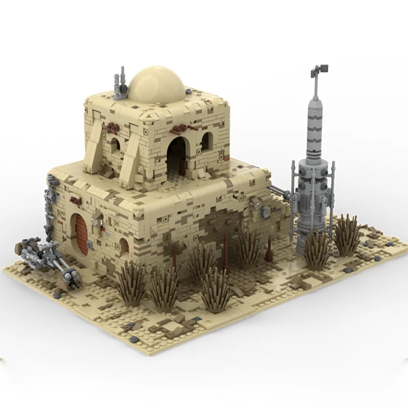 [1805 Pieces] Tatooine-Style House Building Model, Modular Design with Interior, Suitable for Adults and Teens building blocks