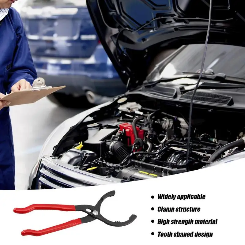 12 Inch Oil Filter Pliers Clamp Type Wrench Oil Filter Remove Disassembly Tool Filter Elements Wrench Adjustable Hand Tools