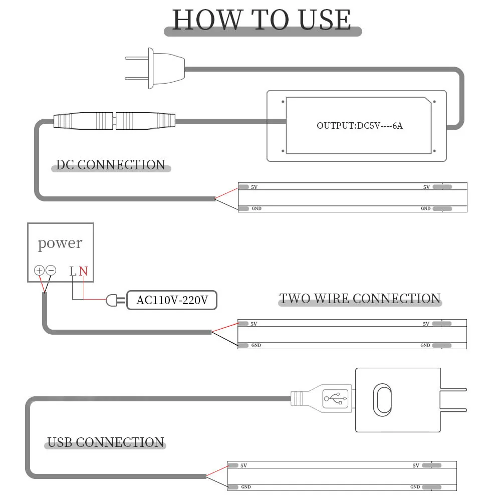 DC5V FOB pasek COB LED światło USB o wysokiej gęstości oświetlenie liniowe 320LED elastyczna taśma ciepły naturalna biel czerwony niebieski zielony