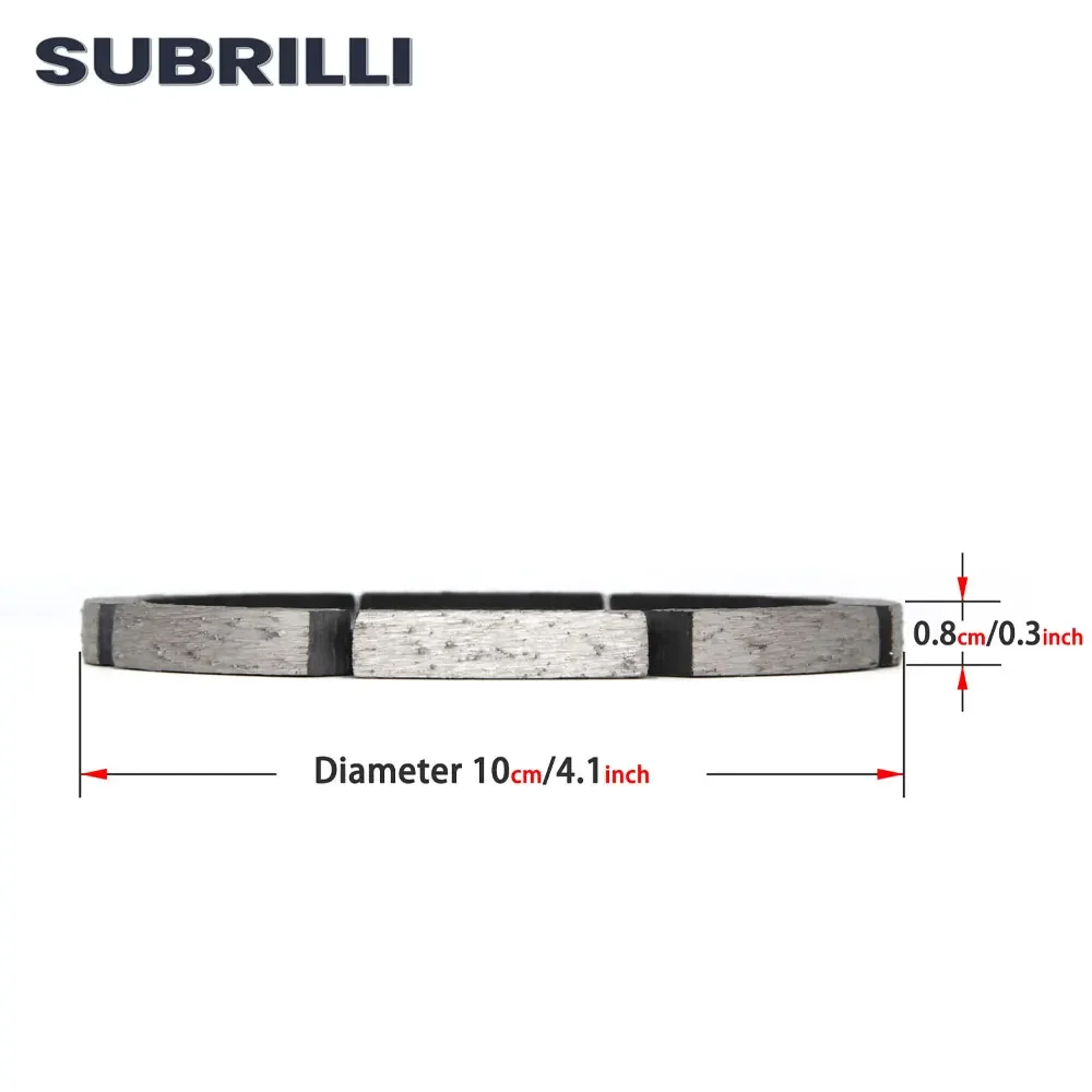 SUBRILLI 4 "Diamond Tuck Point Lama per sega Strumento per scanalatura di pietra per calcestruzzo Segmento spesso 8 mm Disco da taglio per calcestruzzo