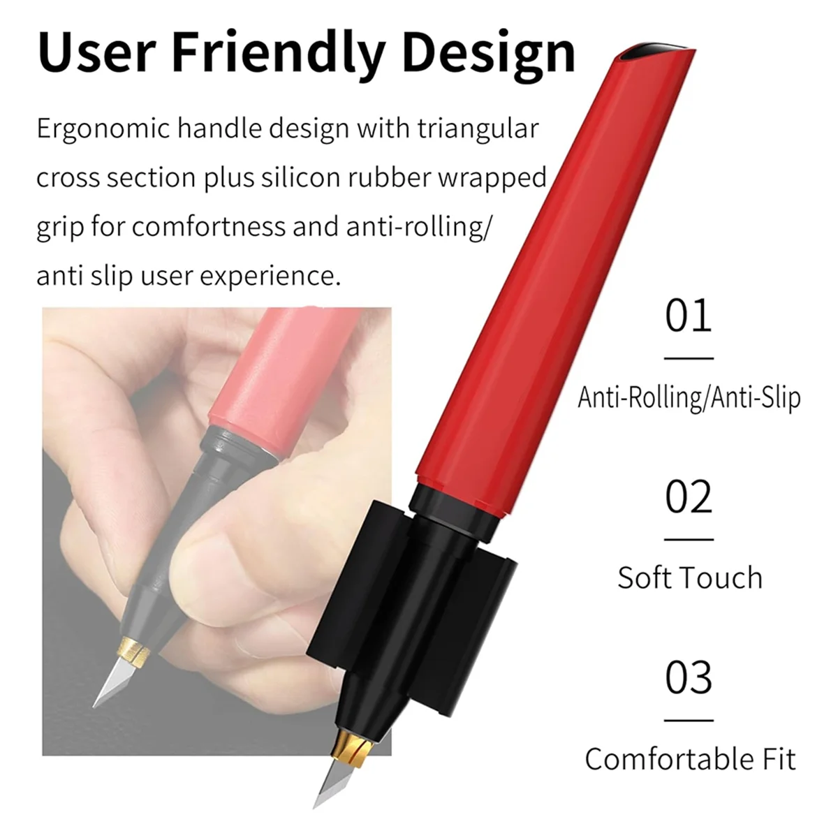 AA98 Hobby Knife-Craft Knife with Carbon Steel Blade, Ergonomic & ,Anti-Slip Grip,for Model Making & DIY Projects