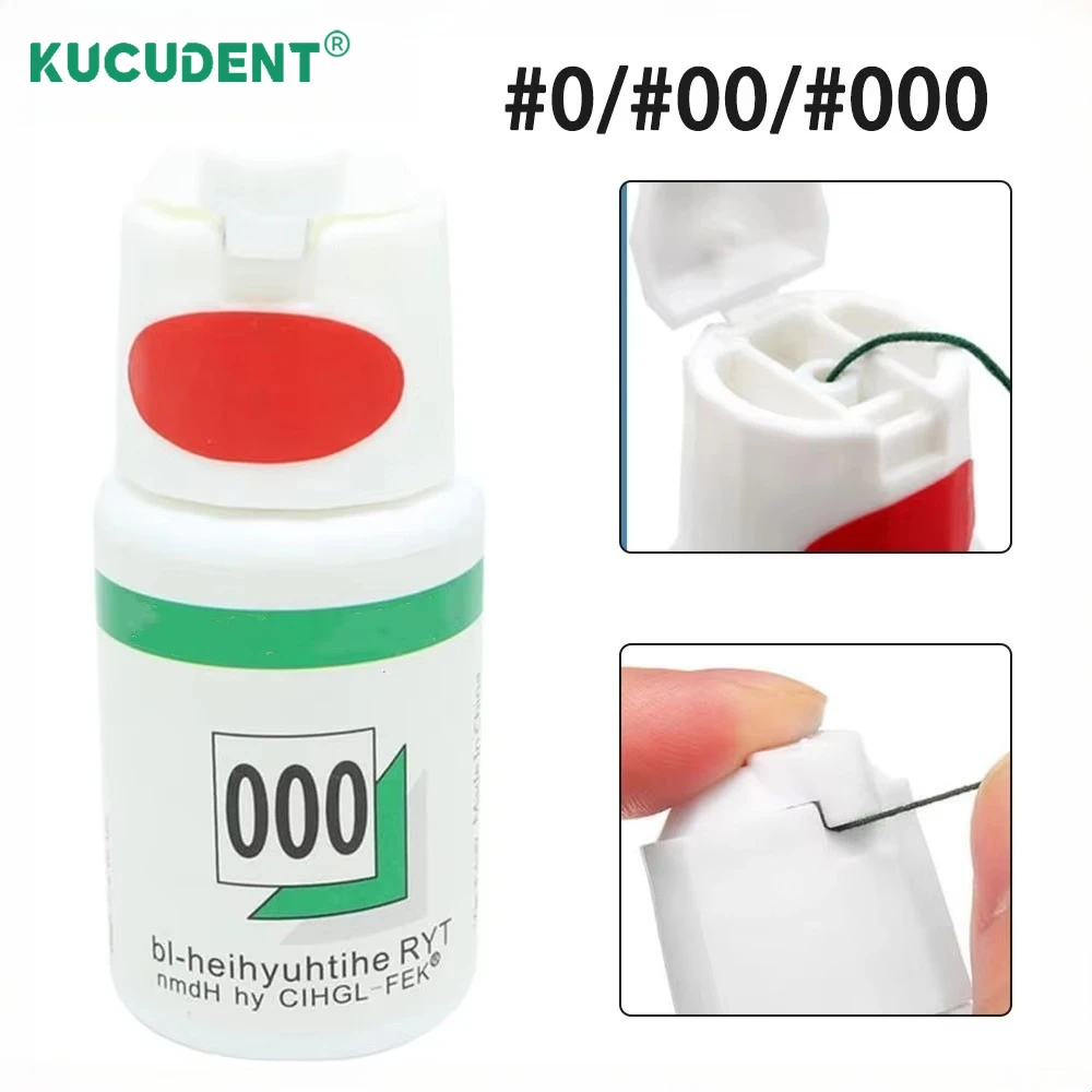 2 m/Bottle Dental Thread Disposable Gingival Retraction Cord Knitted Cotton Gum Line Dentistry Materials 3 Sizes 0 00 000