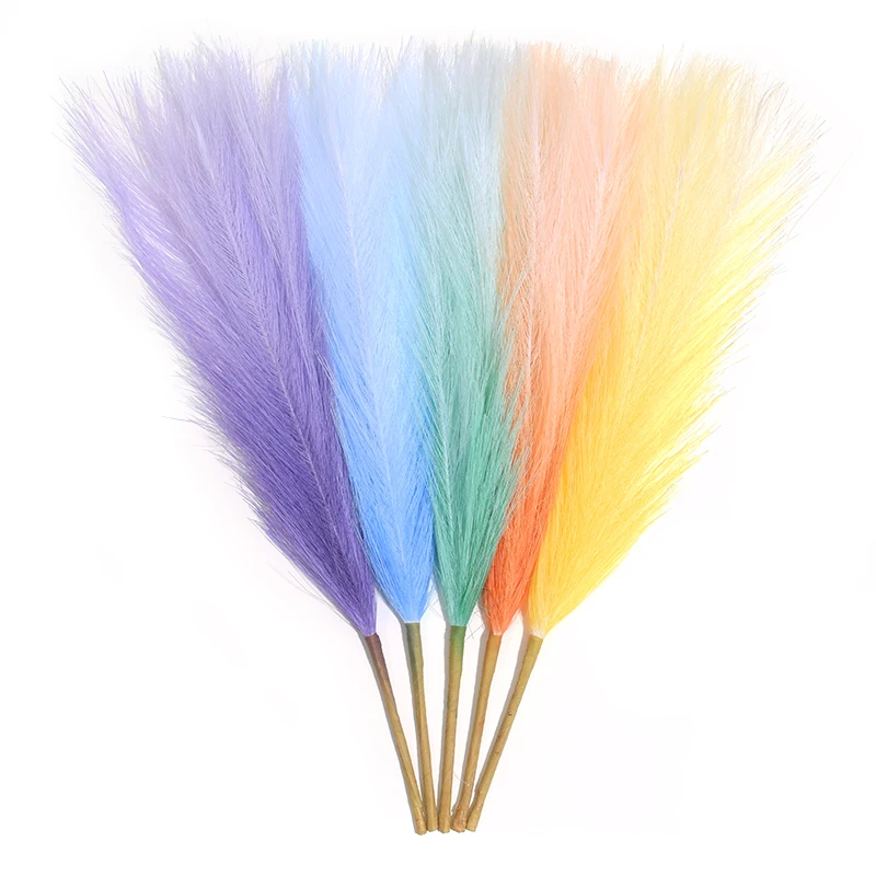 3PCS/43cm Short Style Color Artificial Fluffy Pampas Reed Grass DIY Home Wedding Birthday Party Fake Flowers And Plants Decor