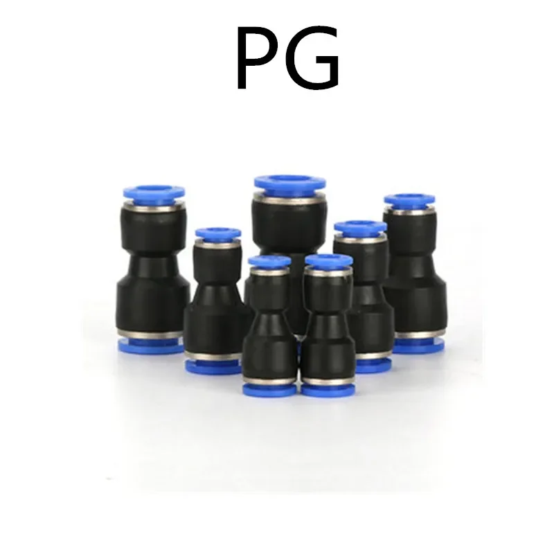 Accesorios de conector de tubo de conexión neumática, tubo de agua rápido de aire, manguera de empuje de 4mm, 6mm, 8mm, 10mm, 12mm, PU PG
