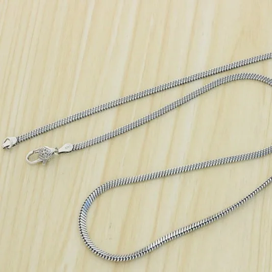 S925 Sterling Silver Necklace Jewelry Vintage Personalized Flat Snake Bone Chain Vintage Hanging Chain Couple Trendy Chain Gift