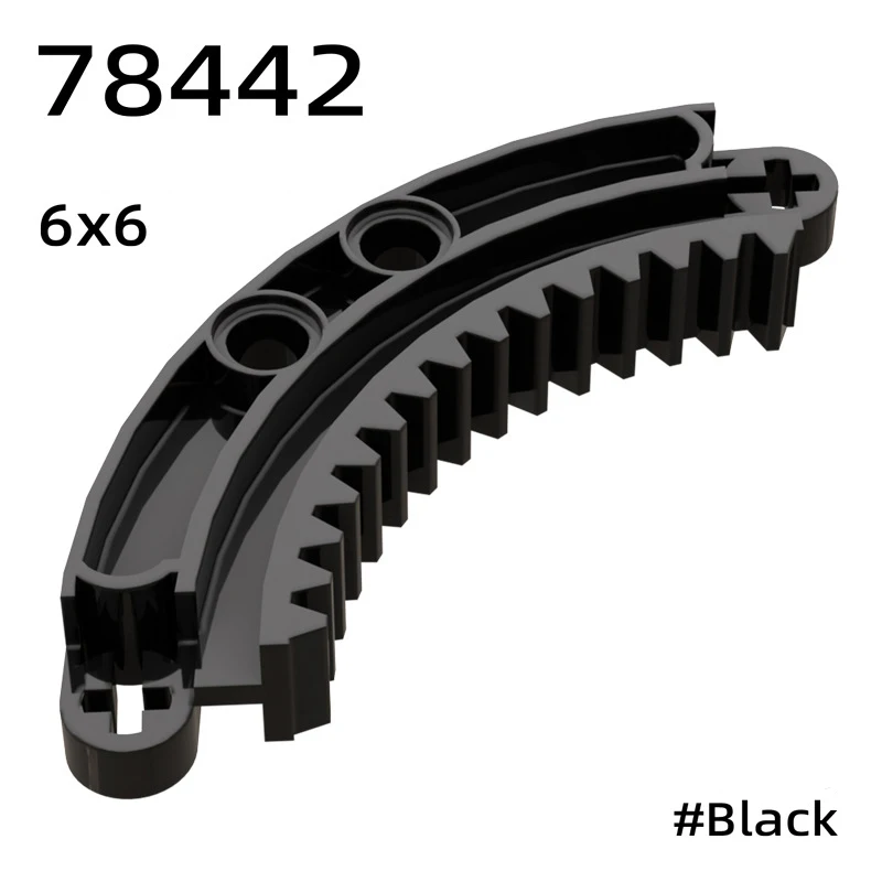78442 Gear Rack 6x6 MOC Technology Building Blocks Parts Ring Gear Strip Curved Assemble DIY Bricks Modified Accessory