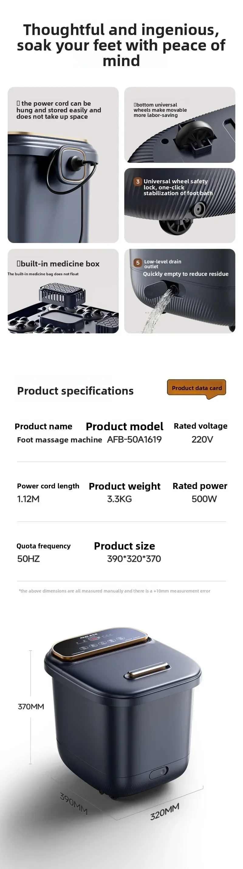 

Электрическая массажная ванночка для ног с подогревом и поддержанием постоянной температуры, автоматическая, для домашнего использования, глубокая, для оздоровления ног