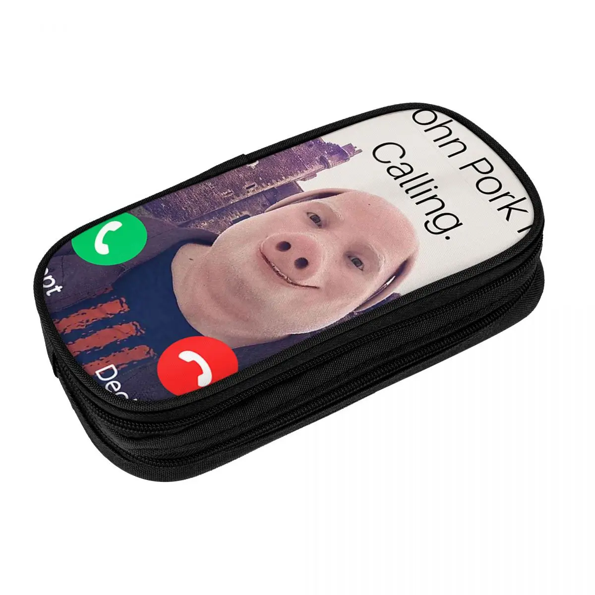 

Funny John Pork Is Calling Answer Call Phone Pencil Case Pencilcases Pen Box Student Large Bag Students School Zipper Stationery