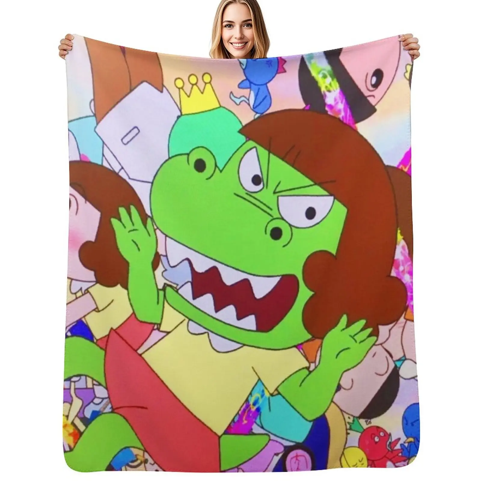 Dino Girl Gauko gift for fans girl gauko Dino Girl Throw Blanket Soft Comfort Blanket for Reading Watching TV