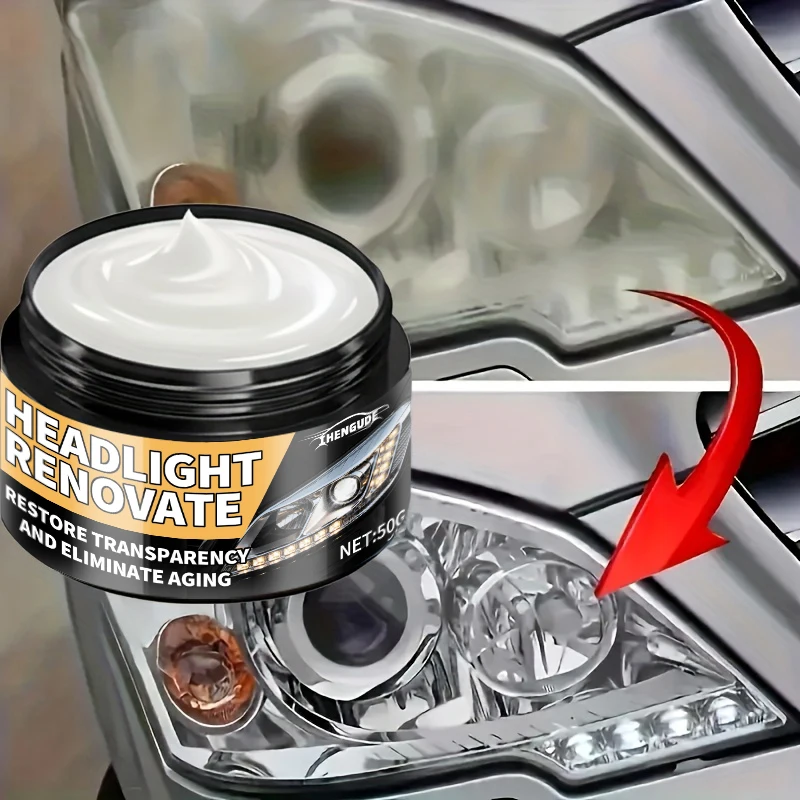 Car Headlight Repair and Polishing Kit, Headlight Scratch Removal and Repair Cleaning Paste, Oxidation Removal Headlight Polishing Liquid