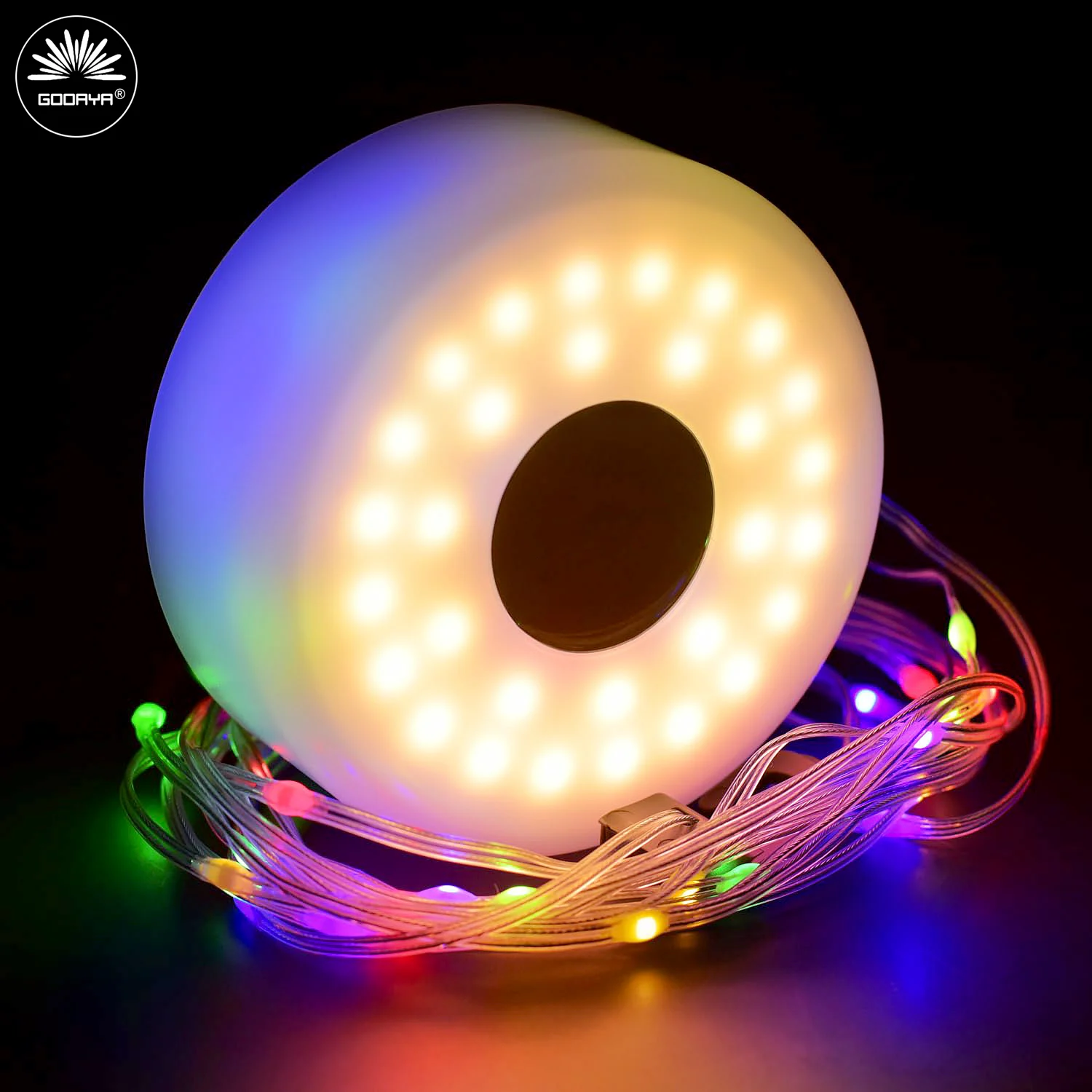 USB 충전식 캠핑 라이트, 10 계량기 라이트, 스트링 야외 텐트 라이트, RGB 분위기 조명, XTE LED 손전등, 자석 후크 포함 